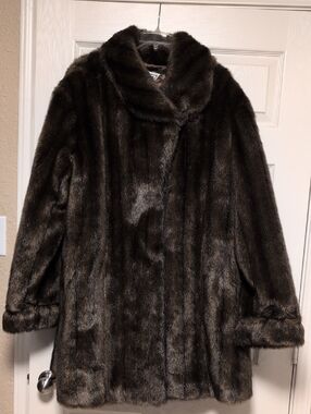 Marvin Richards Multicolor Brown Faux Fur Coat